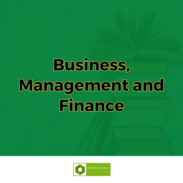 ICAN Foundation course "Business, Management and Finance" study book
